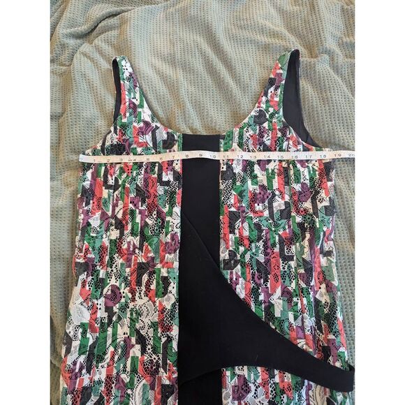 Balenciaga Multicolor Lace Shift Dress Geometric Pattern Silk Slip Size 8-10 M - Picture 5 of 9